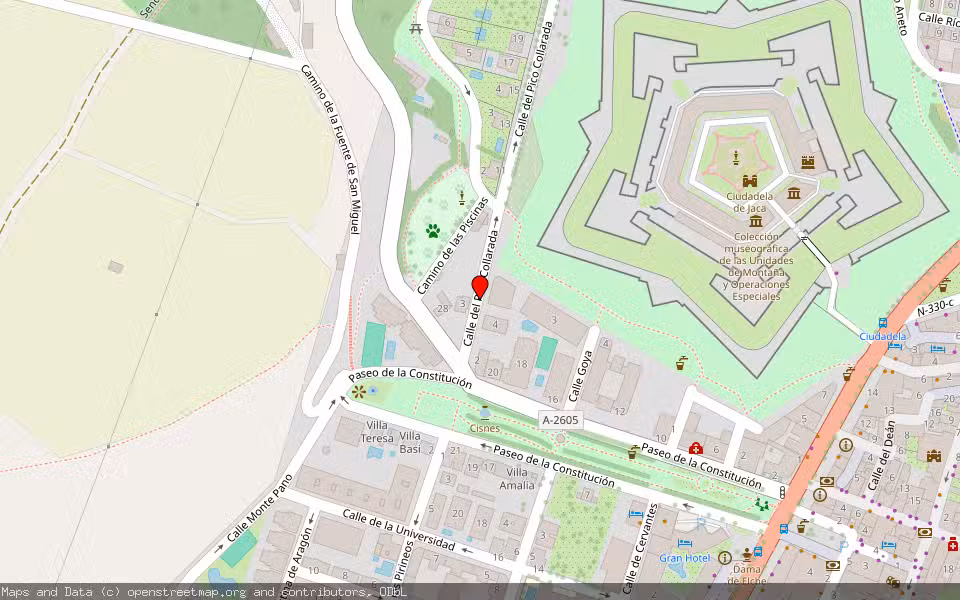 Mapa de Subasta Inmueble (Vivienda) en Jaca, Huesca