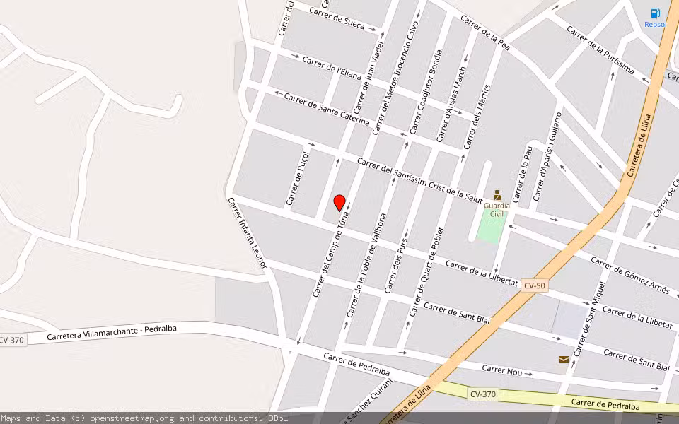 Mapa de Subasta Inmueble (Vivienda) en Vilamarxant, Valencia/València