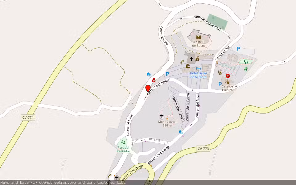 Mapa de Subasta Inmueble (Vivienda) en Busot, Alicante/Alacant