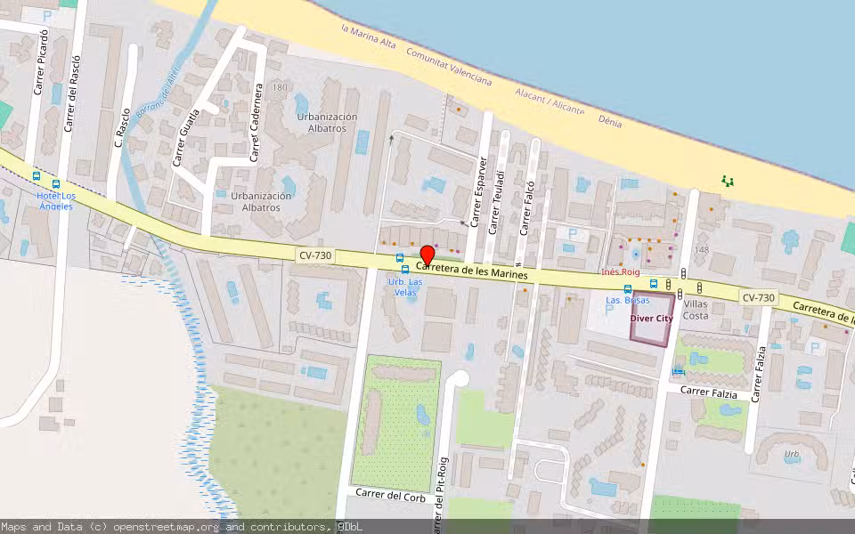 Mapa de Subasta Inmueble (Local comercial) en Denia, Alicante/Alacant