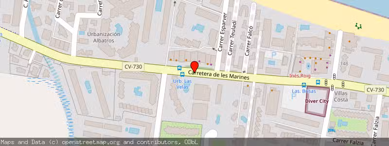 Mapa de Subasta de Inmueble (Local comercial) en Denia, Alicante 