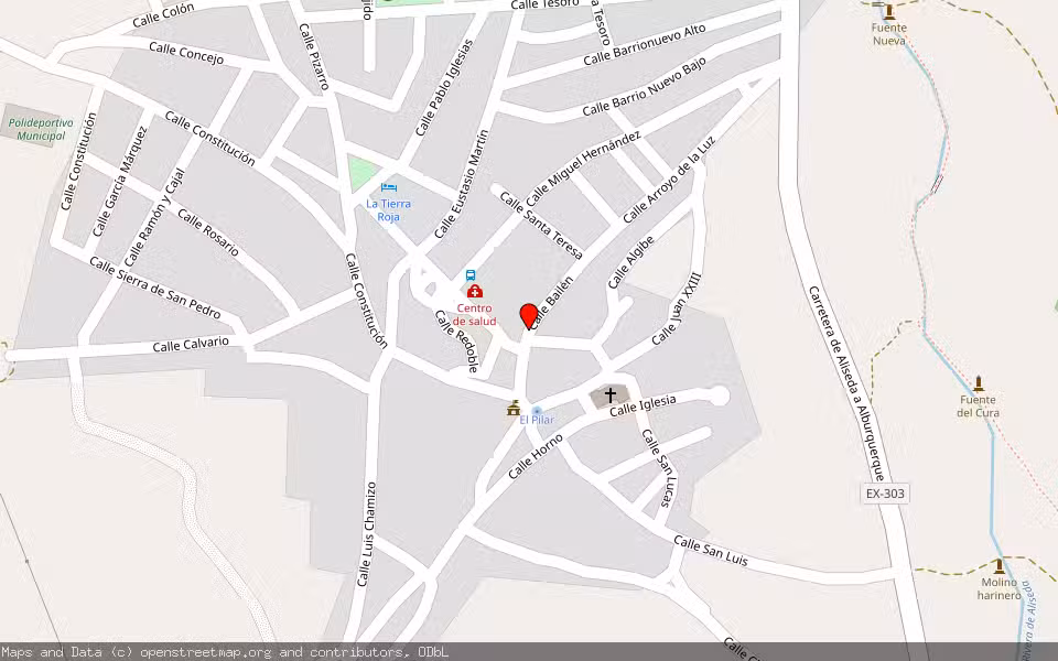 Mapa de Subasta Inmueble (Vivienda) en Aliseda, Cáceres