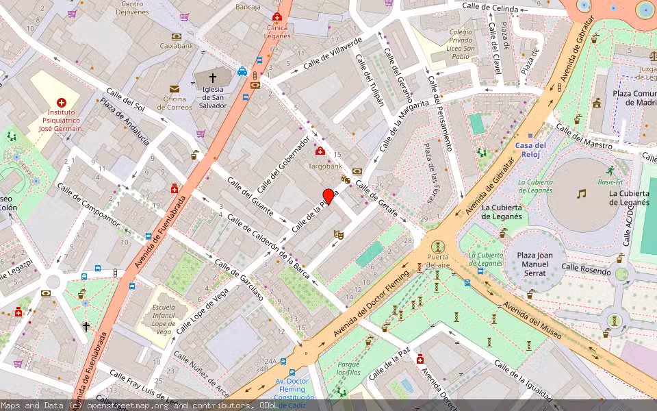 Mapa de Subasta Inmueble (Nave industrial) en Leganés, Madrid