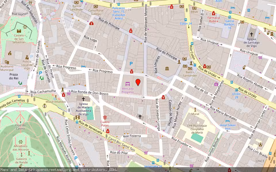 Mapa de Subasta Inmueble (Local comercial) en Vigo, Pontevedra