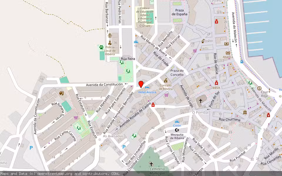 Mapa de Subasta Inmueble (Vivienda) en Ribeira, A Coruña