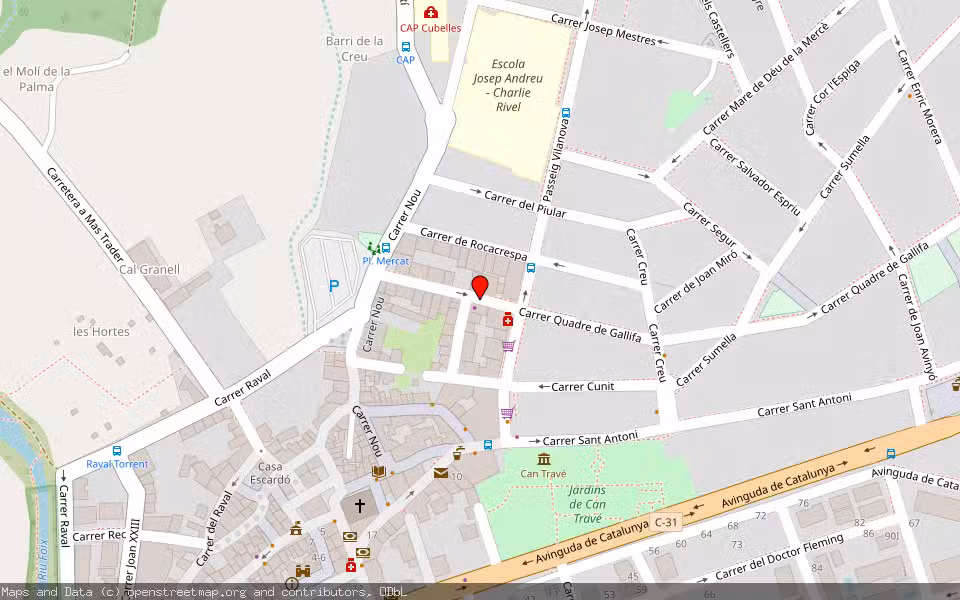 Mapa de Subasta Inmueble (Vivienda) en Cubelles, Barcelona