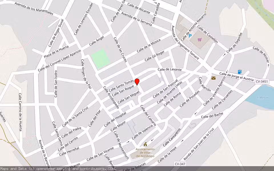 Mapa de Subasta Inmueble (Vivienda) en Villar Del Arzobispo, Valencia/València