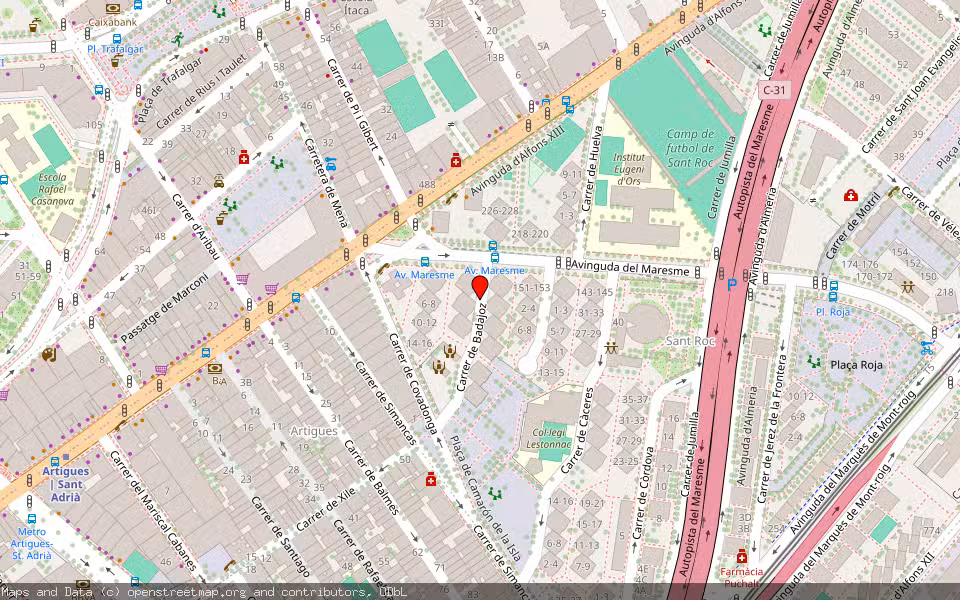 Mapa de Subasta Inmueble (Vivienda) en Badalona, Barcelona