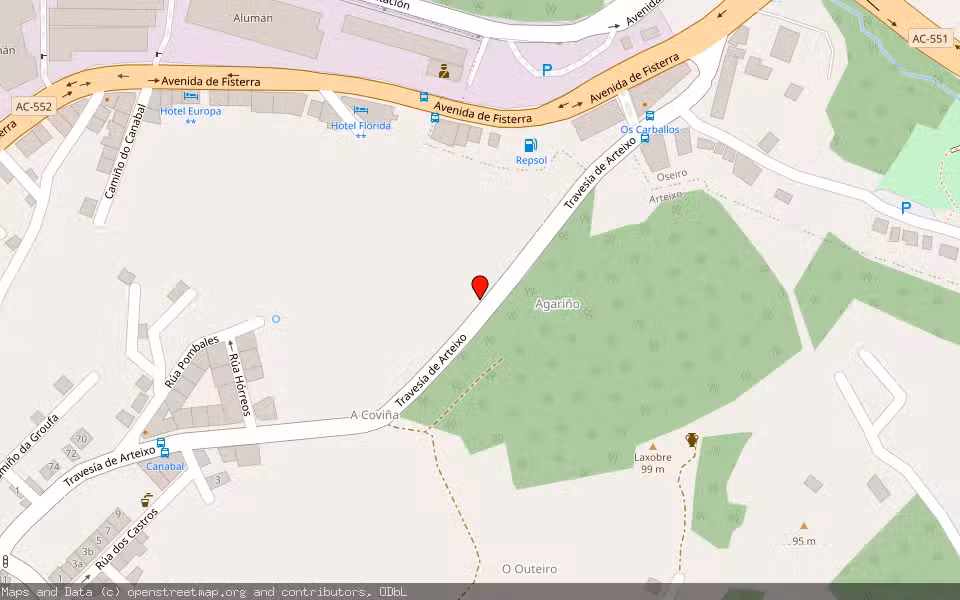 Mapa de Subasta Inmueble (Vivienda) en Arteixo, A Coruña