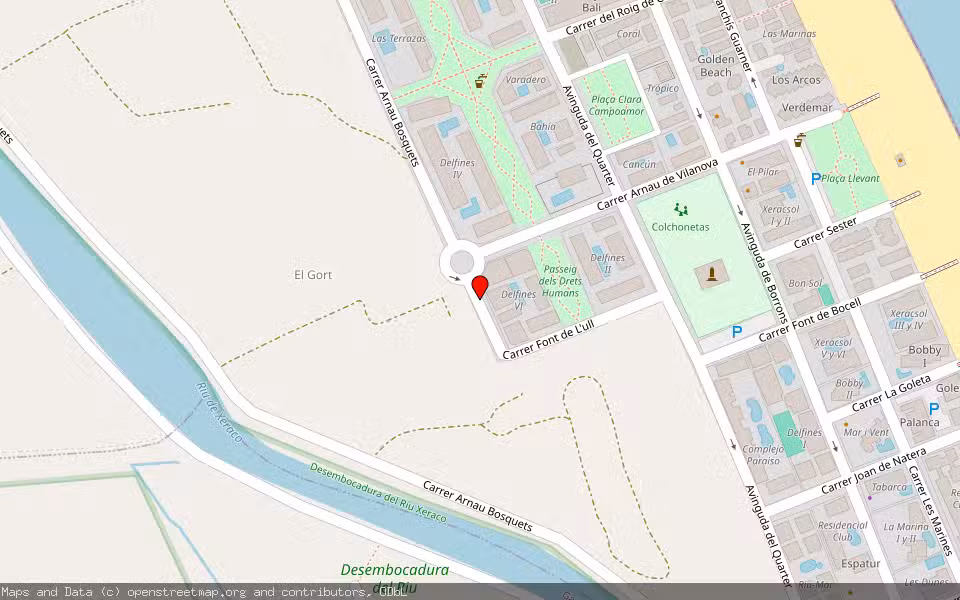 Mapa de Subasta Inmueble (Garaje) en Xeraco, Valencia/València