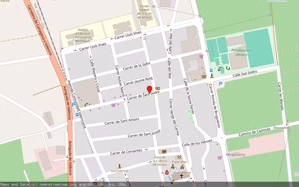 Mapa de Subasta Inmueble (Vivienda) en Xeraco(gandia), Valencia/València