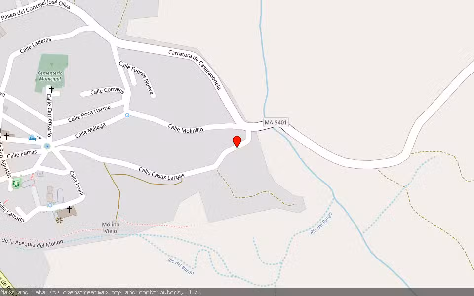 Mapa de Subasta Inmueble (Finca rústica) en El Burgo, Málaga