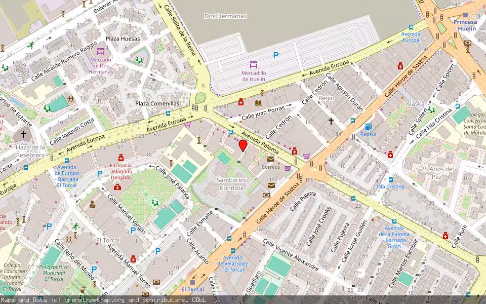 Mapa de Subasta Inmueble (Vivienda) en Malaga, Málaga
