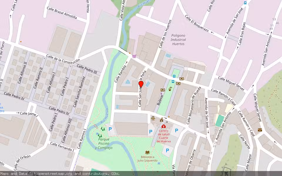 Mapa de Subasta Inmueble (Vivienda) en Cuarte De Huerva, Zaragoza