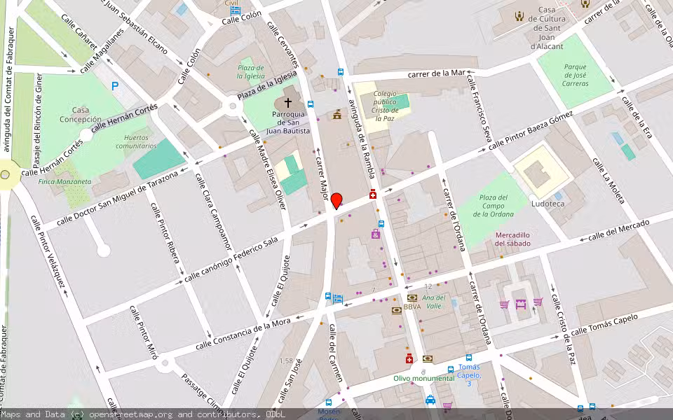 Mapa de Subasta Inmueble (Local comercial) en Sant Joan D'alacant, Alicante/Alacant