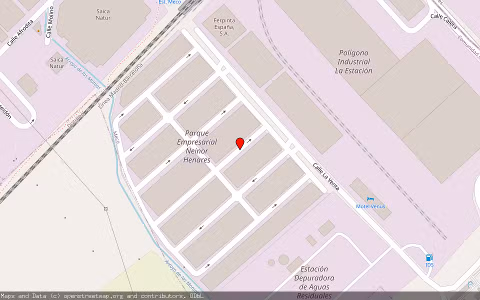 Mapa de Subasta Inmueble (Nave industrial) en Meco, Madrid