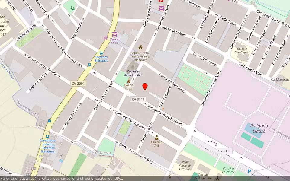 Mapa de Subasta Inmueble (Garaje) en Tavernes Blanques, Valencia/València