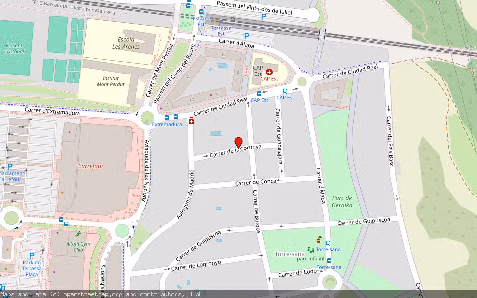 Mapa de Subasta Inmueble (Garaje) en Terrassa, Barcelona
