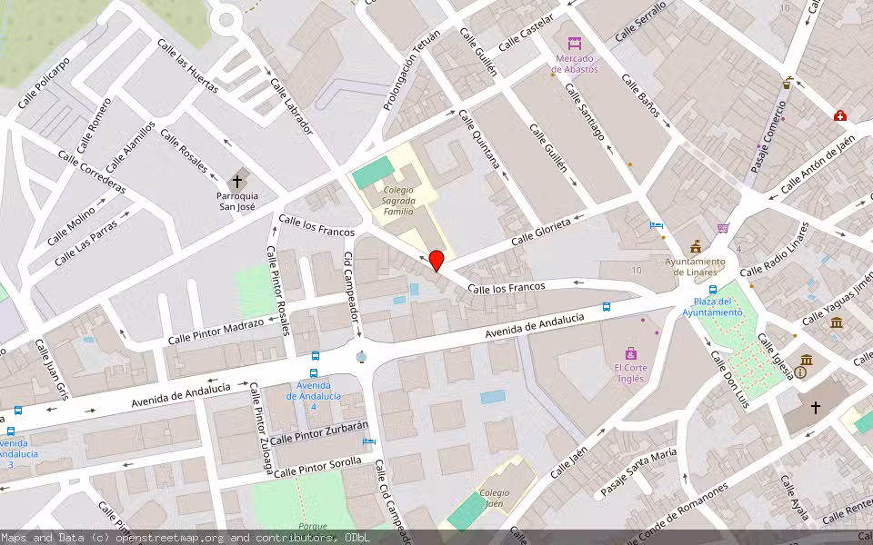 Mapa de Subasta Inmueble (Vivienda) en Linares, Jaén