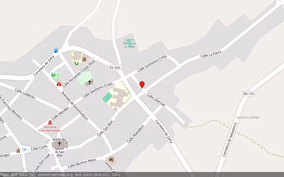 Mapa de Subasta Inmueble (Vivienda) en Salvatierra De Los Barros, Badajoz
