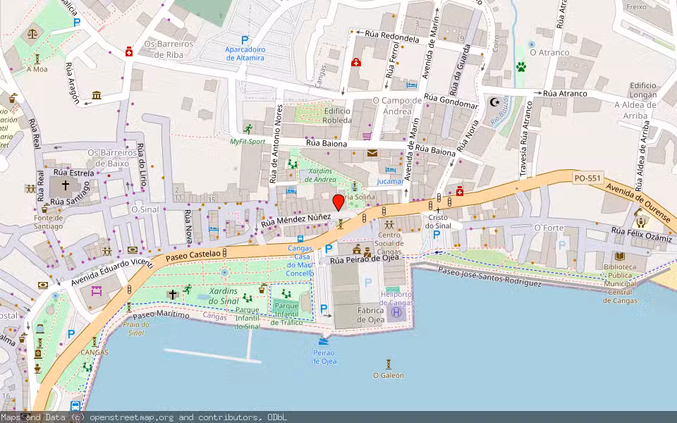 Mapa de Subasta Inmueble (Local comercial) en Cangas, Pontevedra