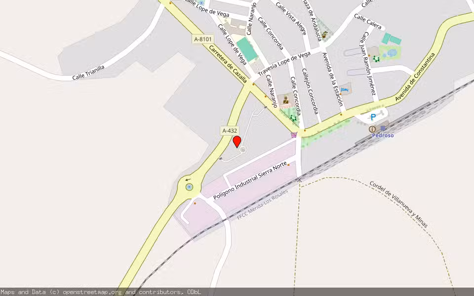 Mapa de Subasta Inmueble (Nave industrial) en El Pedroso, Sevilla