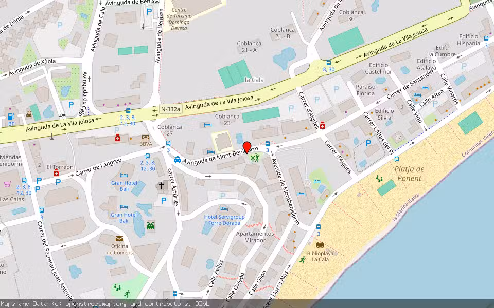 Mapa de Subasta Inmueble (Vivienda) en Benidorm, Alicante/Alacant