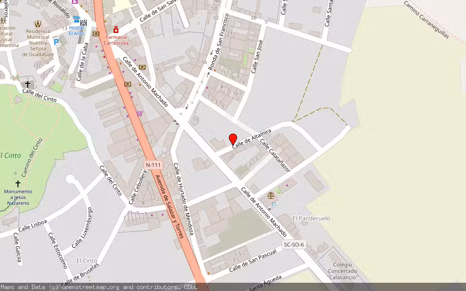 Mapa de Subasta Inmueble (Vivienda) en Almazan, Soria