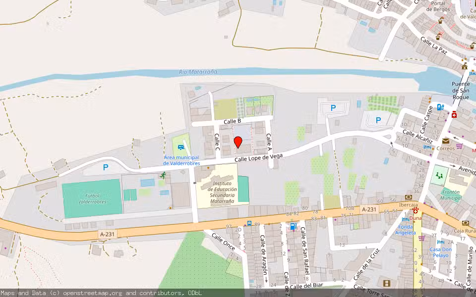 Mapa de Subasta Inmueble (Vivienda) en Valderrobres, Teruel