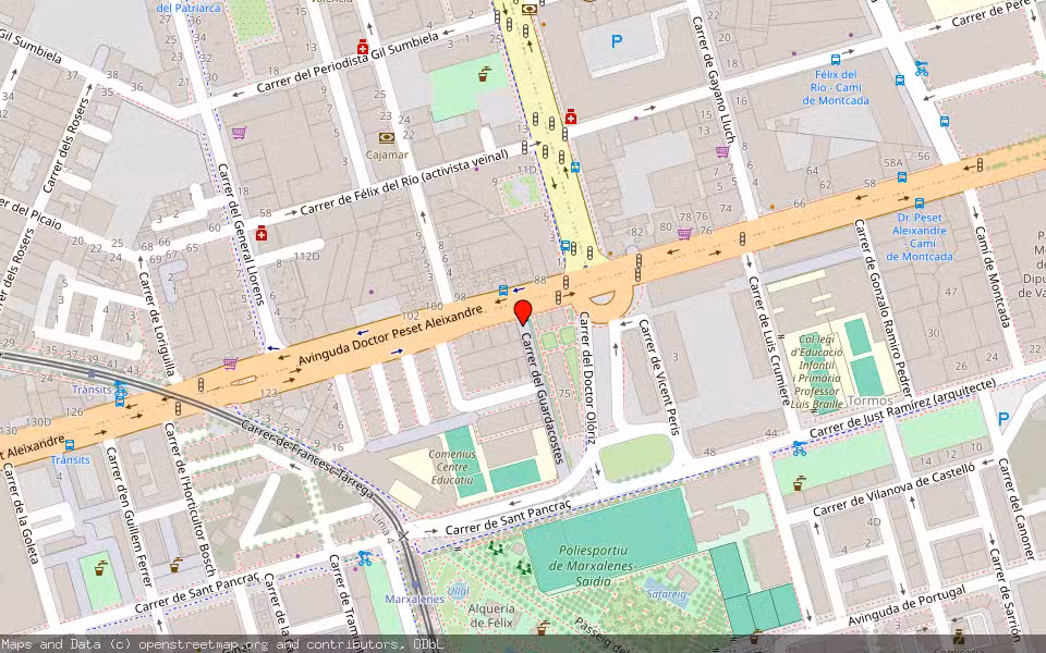 Mapa de Subasta Inmueble (Local comercial) en Valencia, Valencia/València