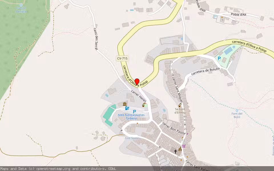 Mapa de Subasta Inmueble (Vivienda) en Tarbena, Alicante/Alacant