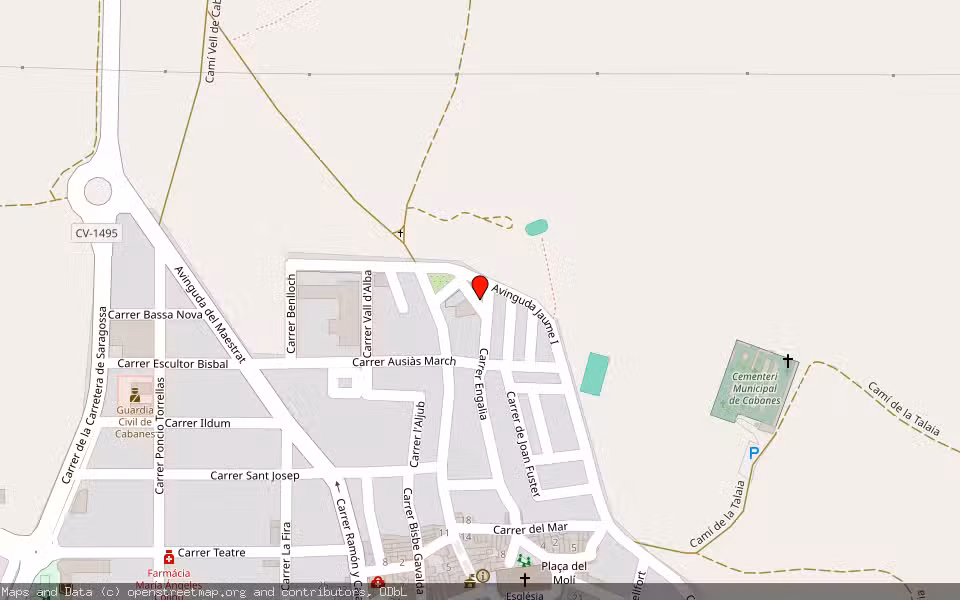 Mapa de Subasta Inmueble (Vivienda) en Cabanes, Castellón/Castelló