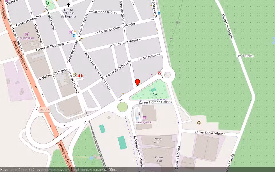 Mapa de Subasta Inmueble (Garaje) en Xeraco, Valencia/València