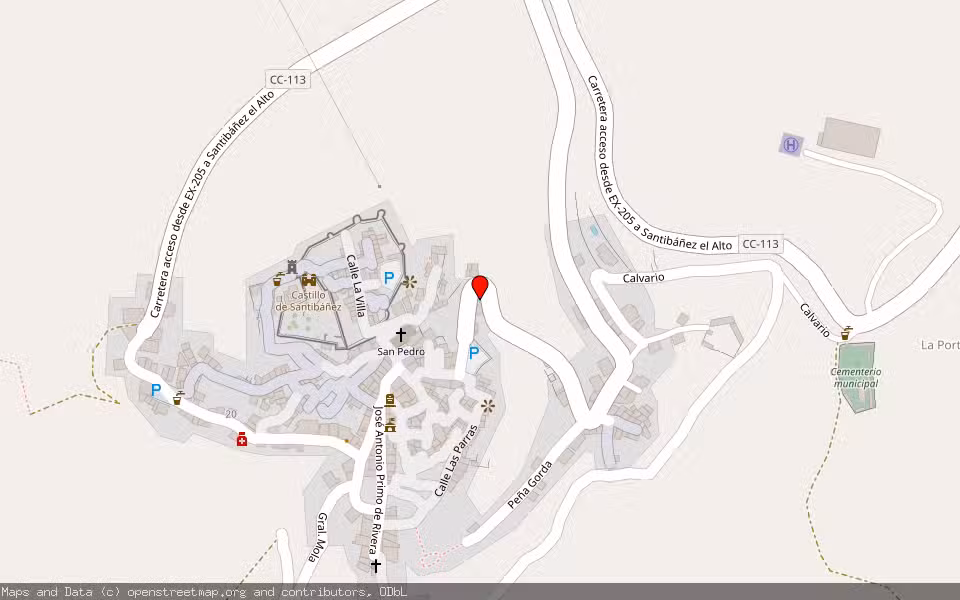 Mapa de Subasta Inmueble (Vivienda) en Santibañez El Alto, Cáceres