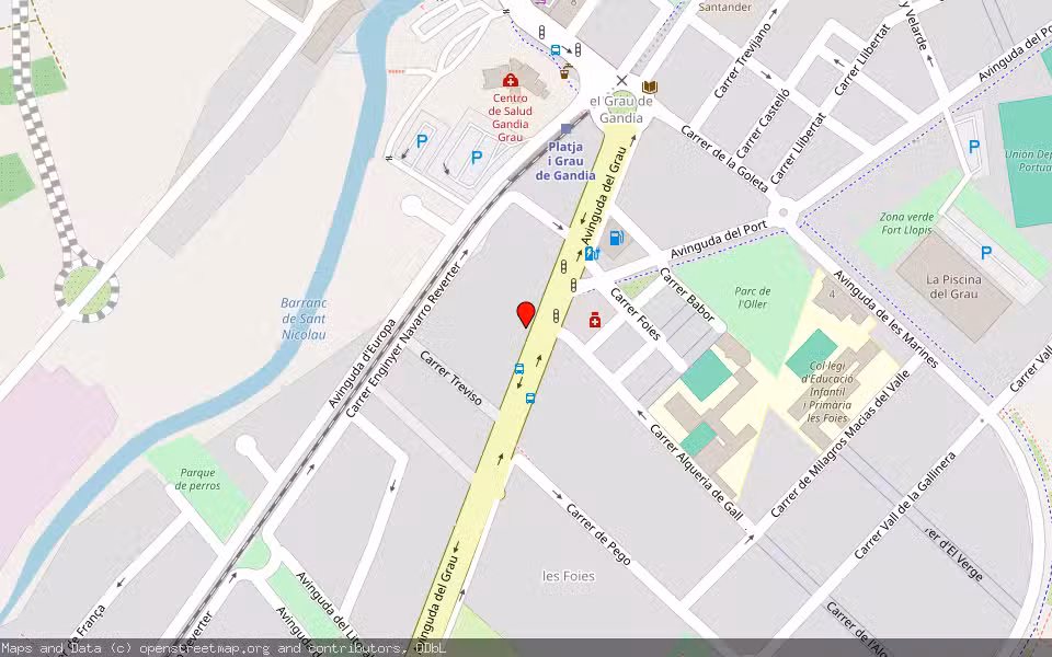 Mapa de Subasta Inmueble (Vivienda) en Grao De Gandía, Valencia/València