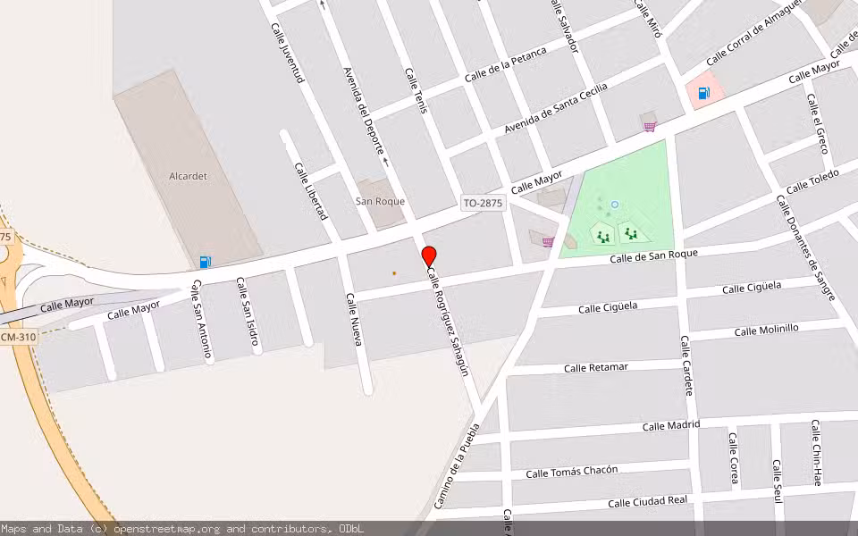 Mapa de Subasta Inmueble (Nave industrial) en Villanueva De Alcardete, Toledo