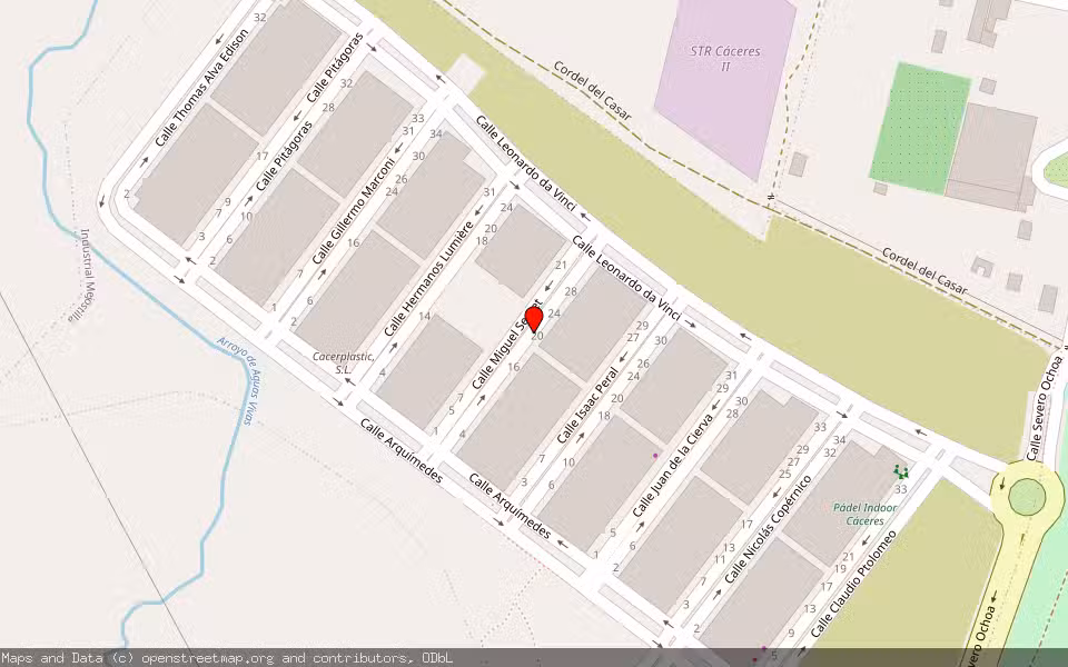 Mapa de Subasta Inmueble (Nave industrial) en Cáceres