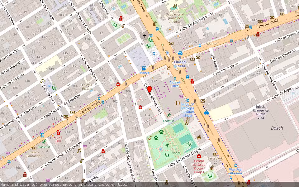 Mapa de Subasta Inmueble (Local comercial) en Madrid