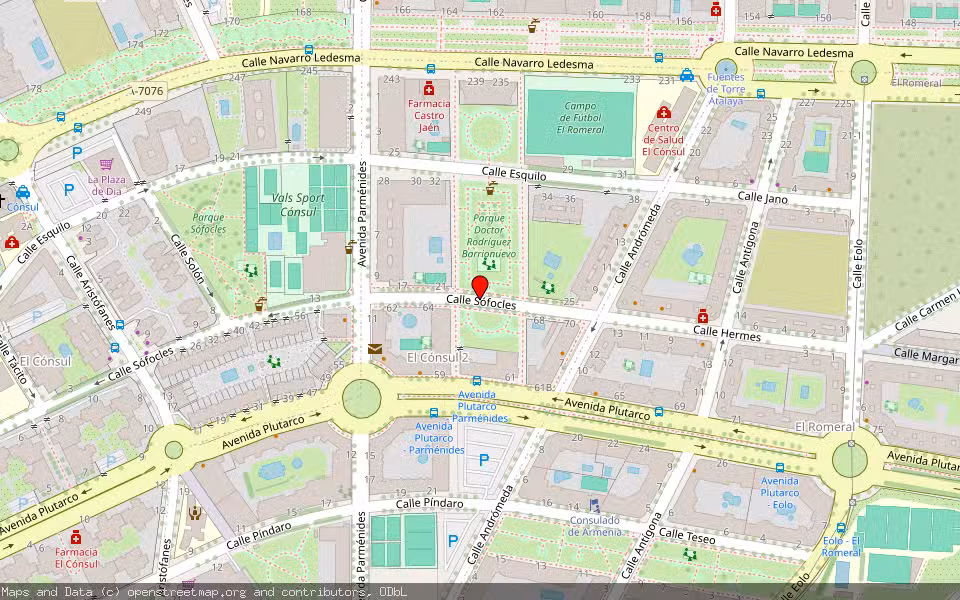 Mapa de Subasta Inmueble (Vivienda) en Malaga, Málaga