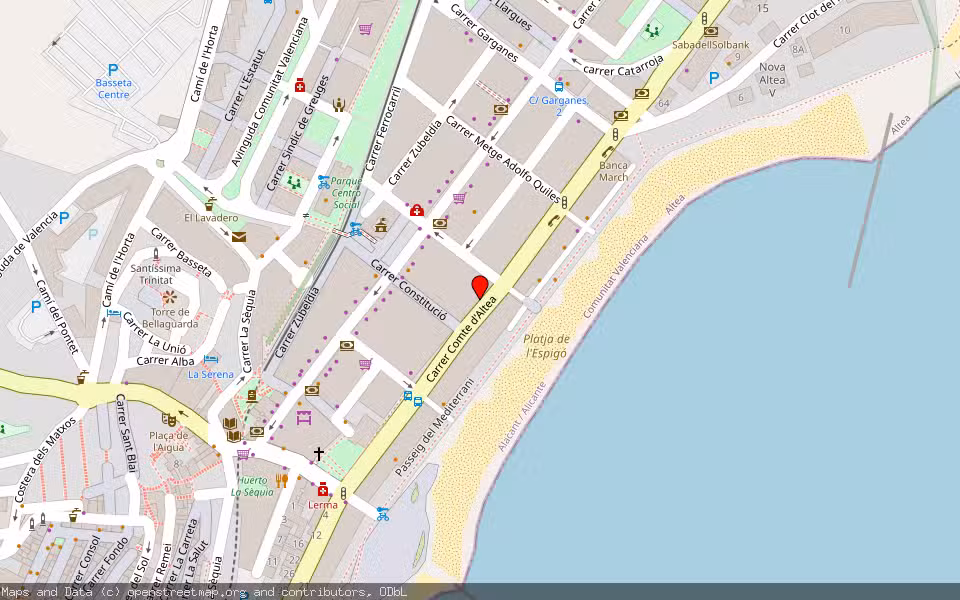 Mapa de Subasta Inmueble (Vivienda) en Altea, Alicante/Alacant
