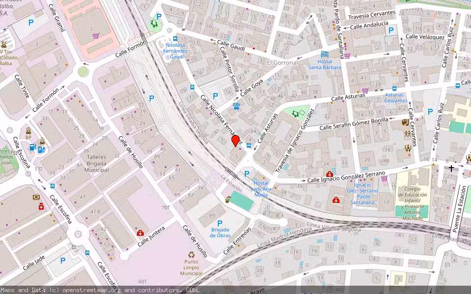 Mapa de Subasta Inmueble (Garaje) en Collaldo Villalba, Madrid