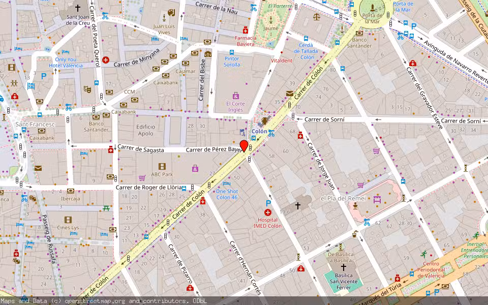 Mapa de Subasta Inmueble (Garaje) en Valencia, Valencia/València