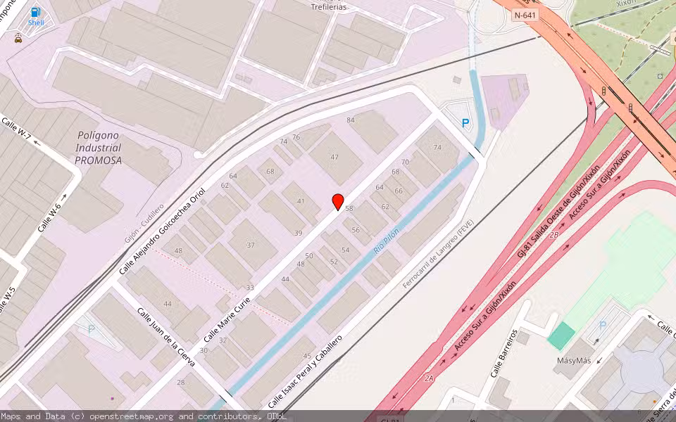 Mapa de Subasta Inmueble (Nave industrial) en Gijon, Asturias