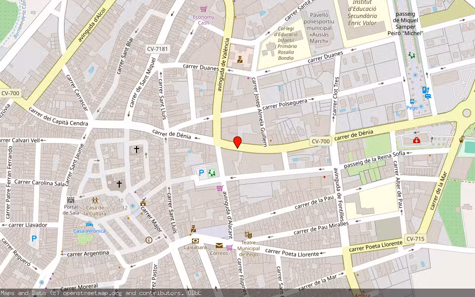 Mapa de Subasta Inmueble (Trastero) en Pego, Alicante/Alacant