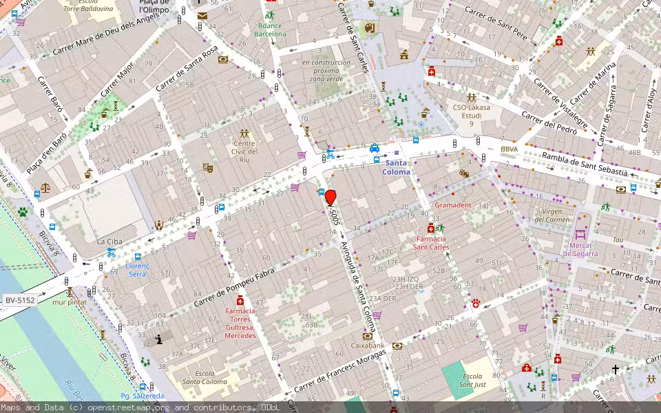 Mapa de Subasta Inmueble (Vivienda) en Santa Coloma De Gramenet, Barcelona