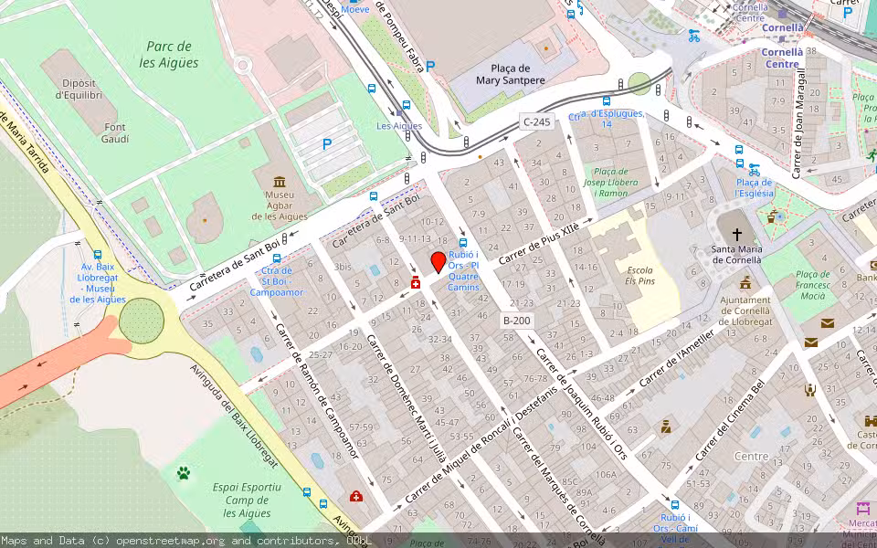 Mapa de Subasta Inmueble (Local comercial) en Cornella, Barcelona