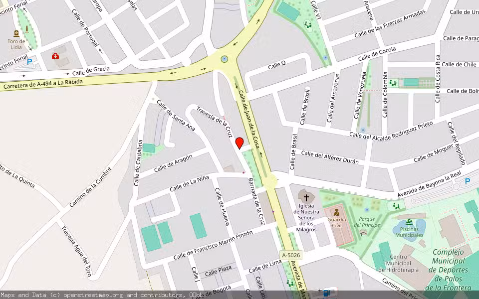 Mapa de Subasta Inmueble (Vivienda) en Palos De La Frontera, Huelva