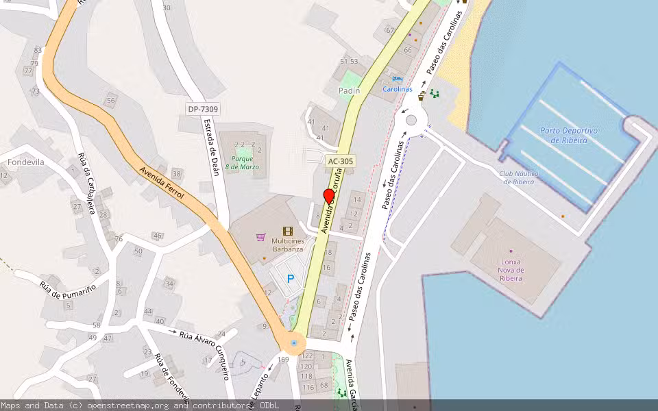 Mapa de Subasta Inmueble (Trastero) en Ribeira, A Coruña