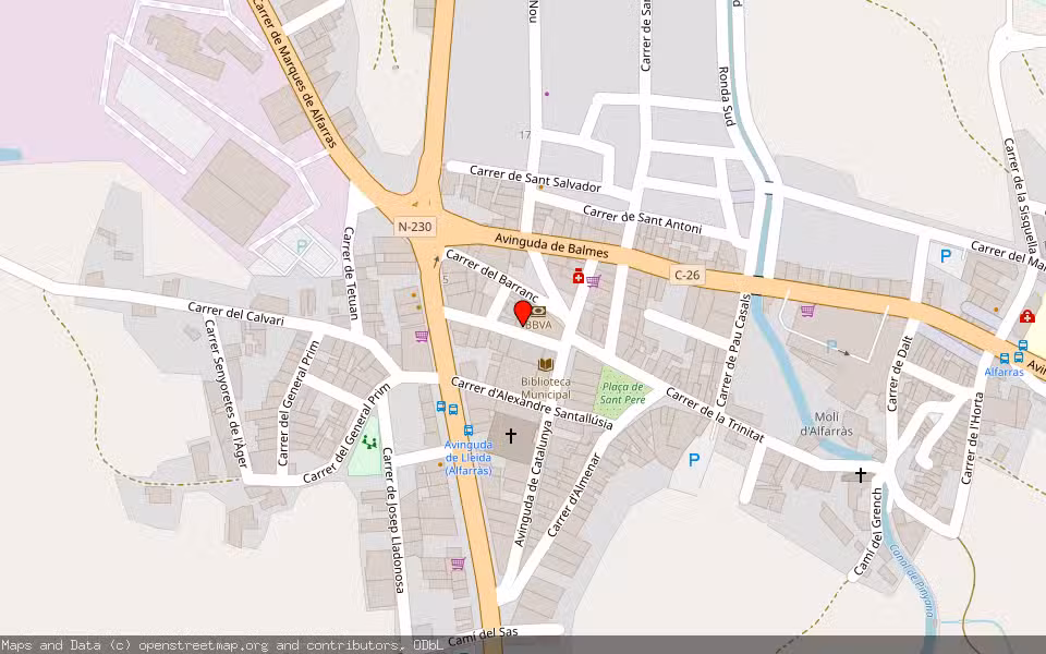 Mapa de Subasta Inmueble (Vivienda) en Alfarras, Lleida