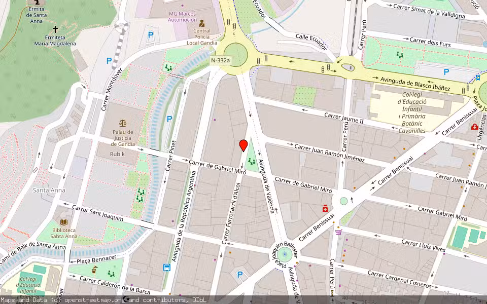 Mapa de Subasta Inmueble (Vivienda) en Gandia, Valencia/València